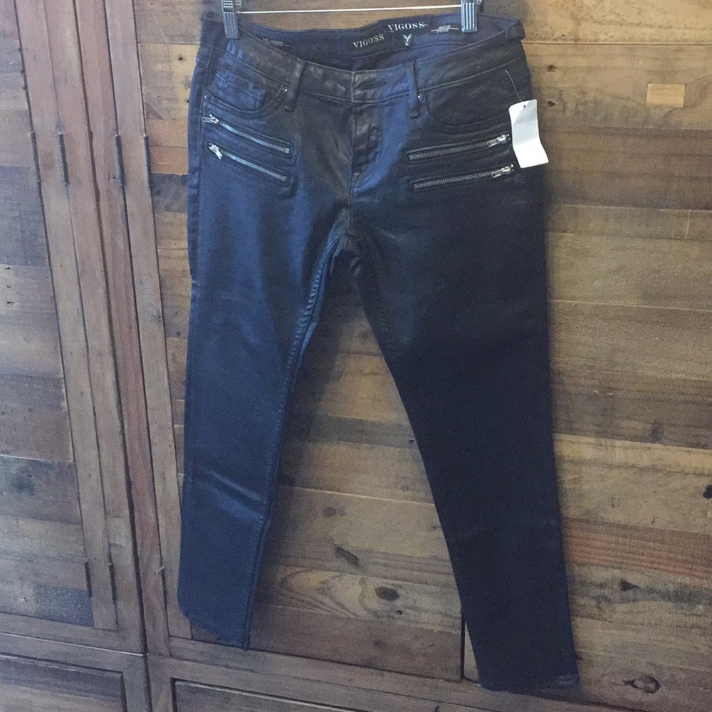 NWT Vigoss Jagger Super Skinny wax coated jean 28